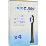 NEOPULSE Recharge 4 Tetes de Brosse à Dent Ultra Souple Noir