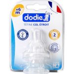 Dodie - Tétines col étroit (6M +) 3 vitesses Débit 2 (X2)