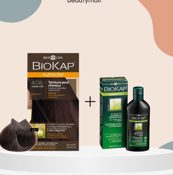 Biokap nutricolor 4.06 140ml+shampoing nourissant reparateur 100ml pack
