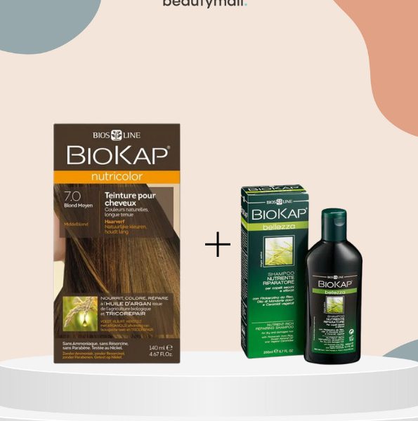Biokap nutricolor 7.0 140ml+shampoing nourissant reparateur 100ml pack