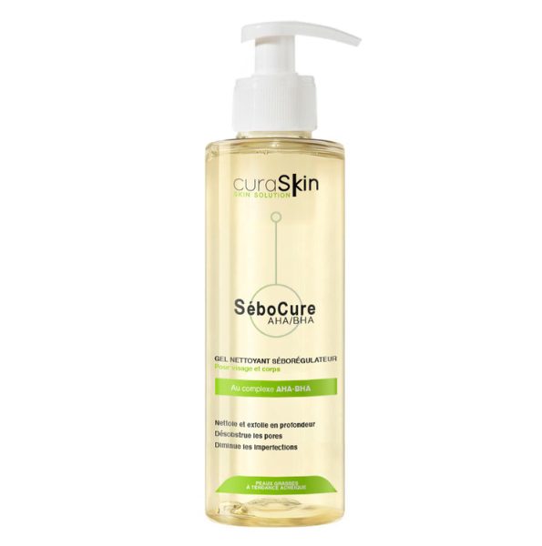 Curaskin Sebocure Gel Nettoyant Seboregulateur Peau Grasse 200ml