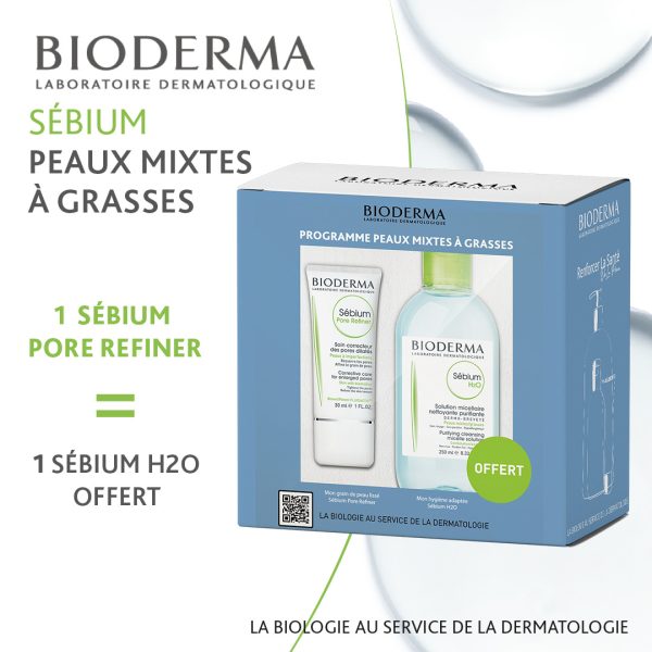 Bioderma – Sébium Pore refiner – 30 ml = Sebium H2O 250ml Offert