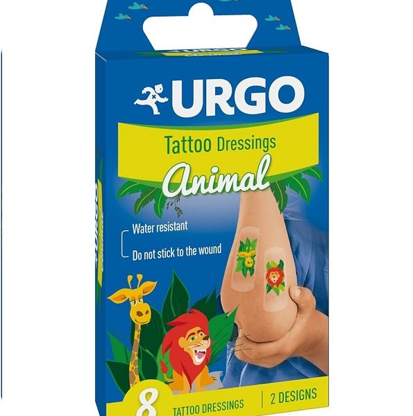 Urgo - Animal Kids - Pansements enfant aux motifs amusants - Boîte de 8 pansements
