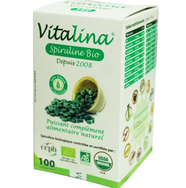 Vitalina Spiruline Bio - 100 Comprimés