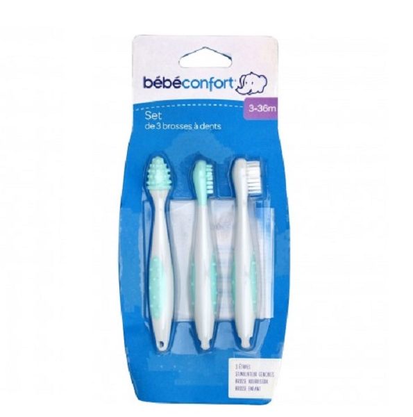 Bébé Confort Set de 3 Brosses à Dents 3-36Mois