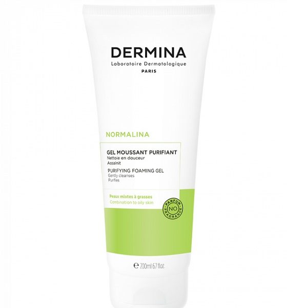 DERMINA NORMALINA GEL MOUSSANT PURIFIANT PEAUX MIXTES A GRASSES 200ML