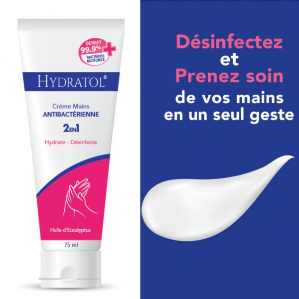 Hydratol Creme Mains Antibacterin 2en1 75ml