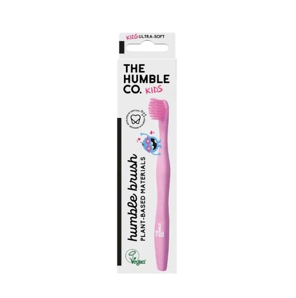 HUMBLE BROSSE A DENTS POUR ENFANTS ROSE A BASE DE PLANTES