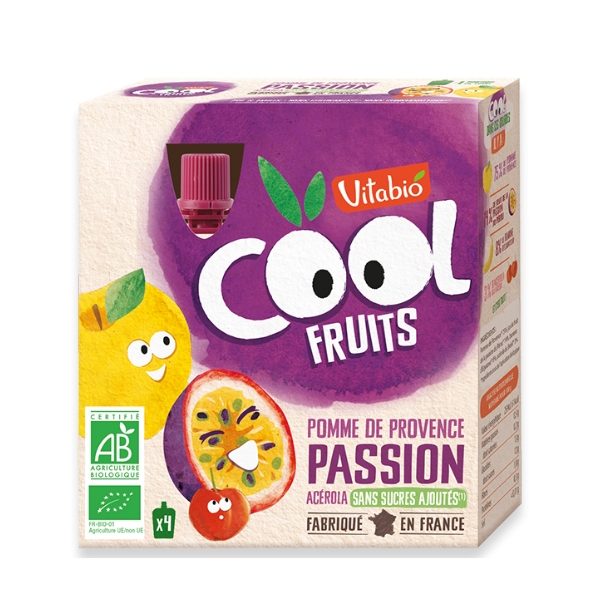 VITABIO COOL FRUITS POMME PASSION 4 X 90G