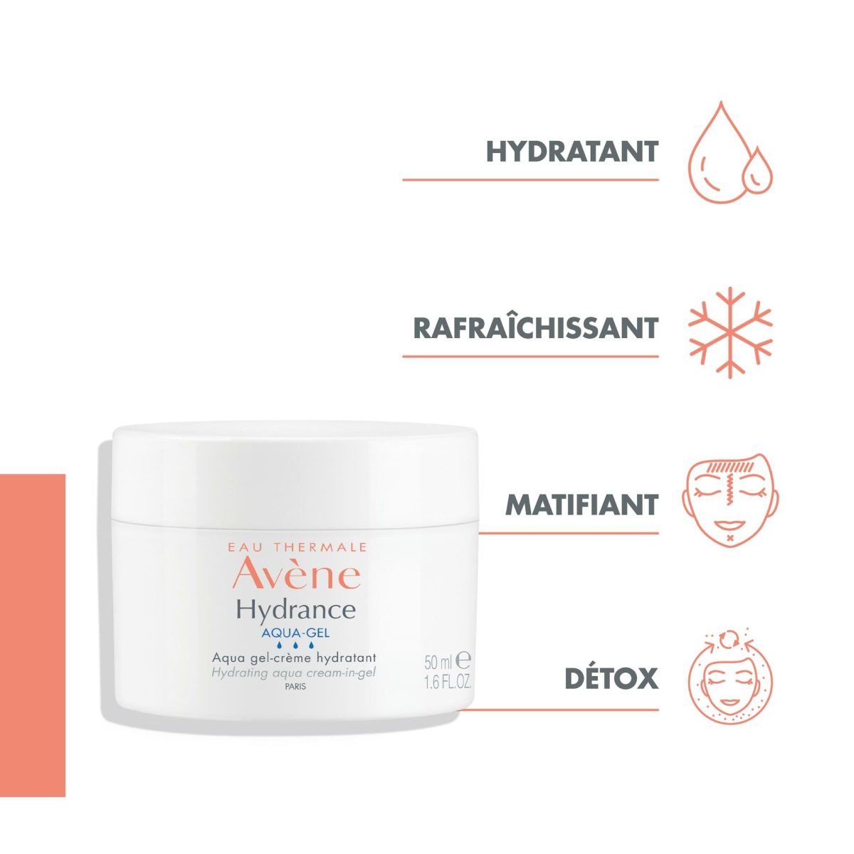Eau Thermale Avène Hydrance Aqua-Gel Crème Hydratant - 50 ml – Image 1