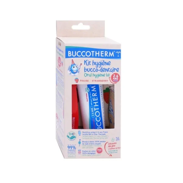 Buccotherm Kit enfant "dent 2-6ans Fraise 50ml+bad+pochon"