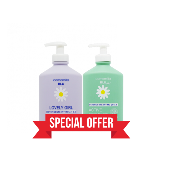 Camomilla Blu Lovely Girl Nettoyant Intime + Active Cosmos Organic