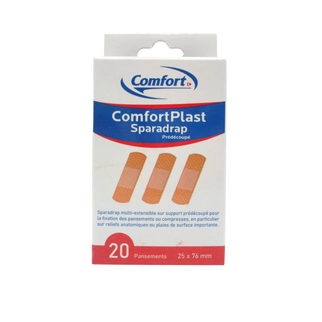 Comfort-plast-sparadrap-predecoupe-20pcs-1 Comfort plast sparadrap predecoupe 20pcs – Image 1