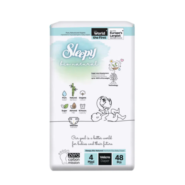 Sleepy bio natural Culottes Taille 4 Maxi 7-14kg/48pcs