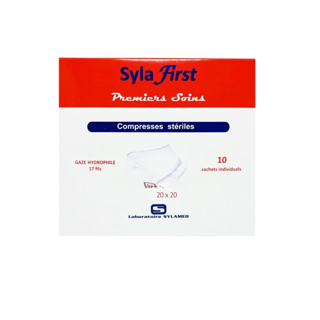 Sylafirst-Compress-Sterilies-2020-Bte-de-10pcs Sylafirst Compress Sterilies 20*20 Bte de 10pcs – Image 1