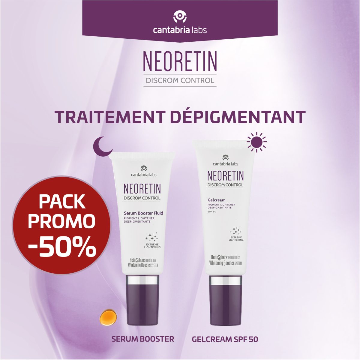 Neoretin Serum Booster 30ml+  Gel Creme Spf50 40ml -50% PACK – Image 1