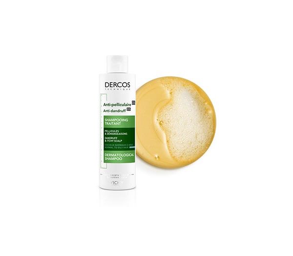 Vichy Dercos Shampoing Traitant Anti-Pelliculaire Cheveux Normaux à Gras | 200ml