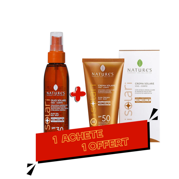 Isolari Ecran Solaire Spf50 150ml+ Huile de Solaire 150ml Pack
