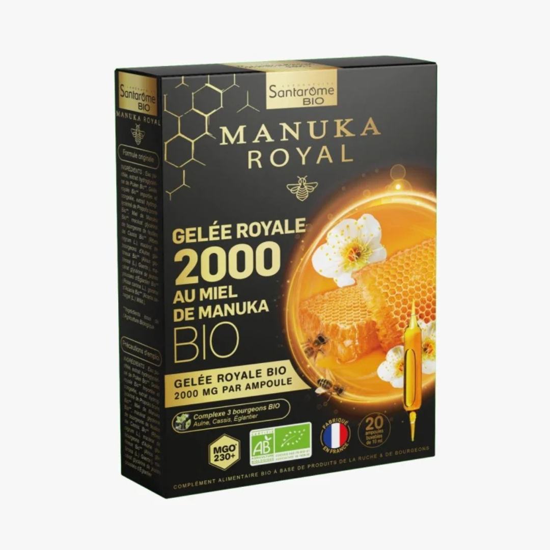 SANTAROME-GELEE-ROYAL-MIEL-MANUKA-2000MG-20-AMPOULES SANTAROME GELEE ROYAL MIEL MANUKA 2000MG 20 AMPOULES – Image 1
