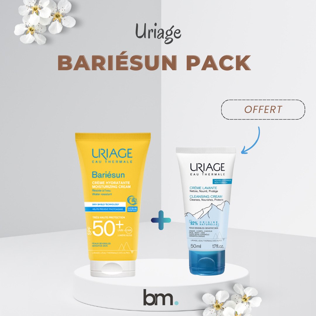 URIAGE-PACK-4 Uriage Bariesun Ecran Creme Spf50+ + Creme Lavante 50ml OFFERT – Image 1