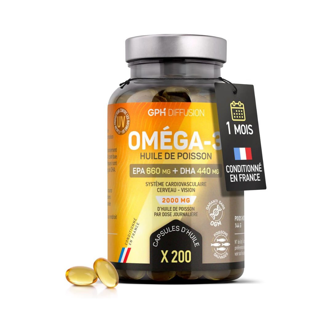 GPH-Omega-3-Marines-200-Capsules GPH Omega 3 marines 200capsules 505mg – Image 1