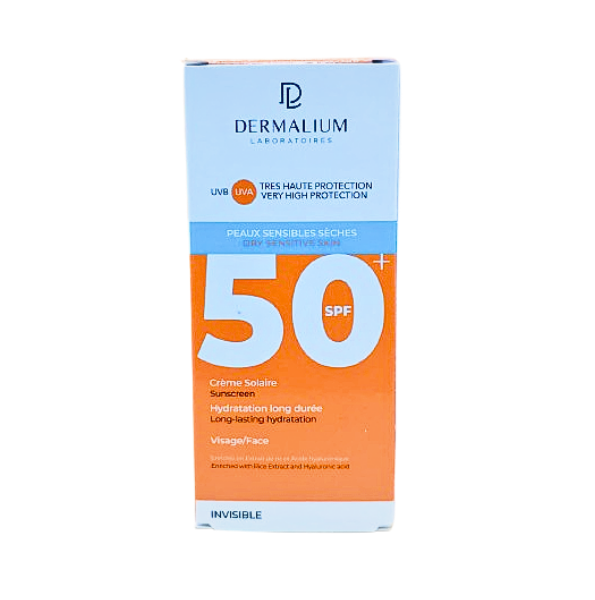 Dermalium Ecran Solaire Peaux Sensibles Seches Spf50+ 50ml