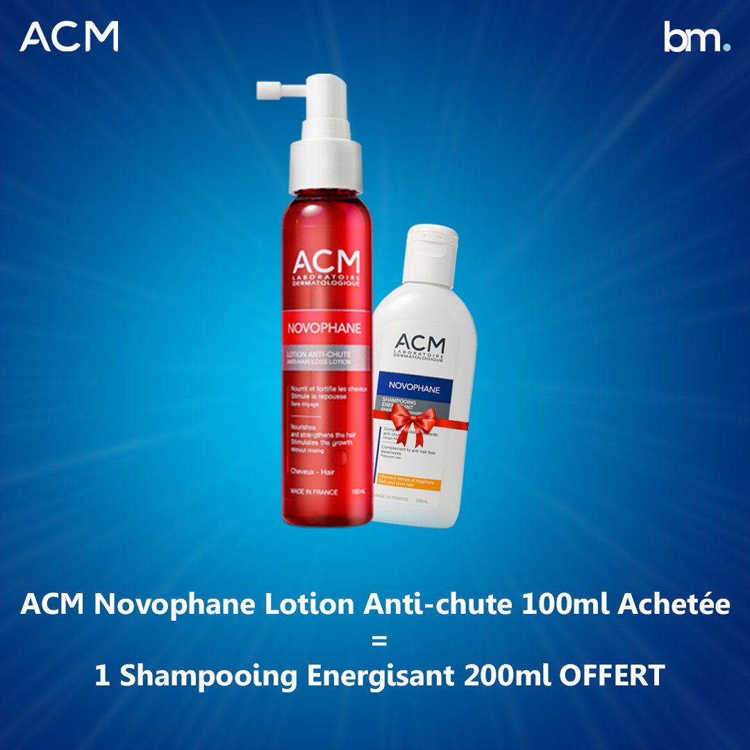 acm-antichute Acm Novophane Lotion anti-chute - 100 ml + Shampooing Energisant 200ml Offert – Image 1