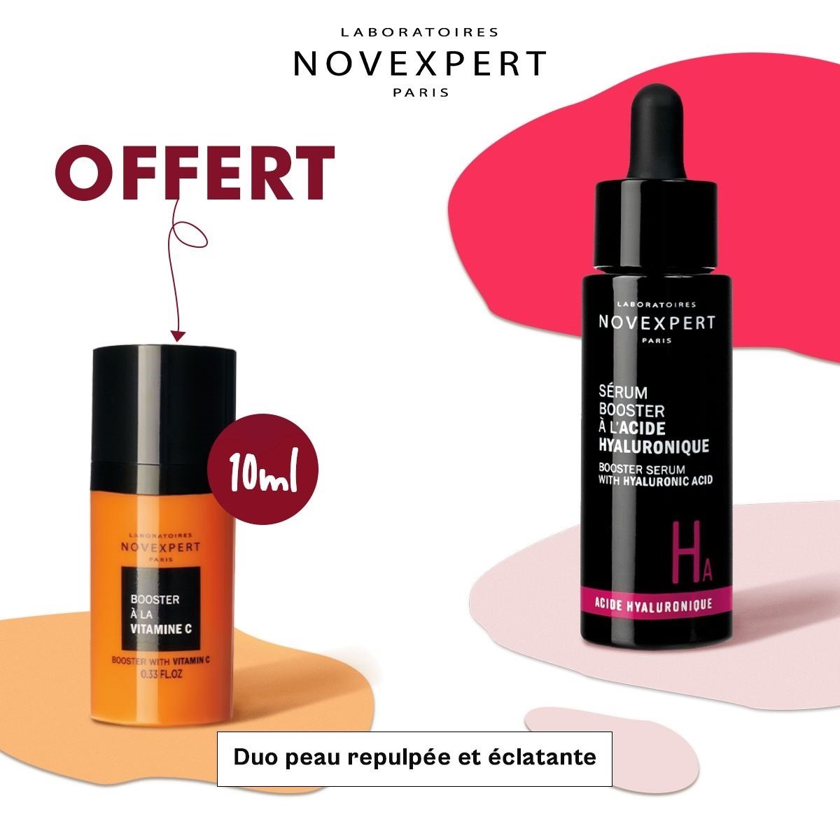 novexpert-acide-hyaluronique-pack NOVEXPERT – Pack Promo Booster Acide Hyaluronique+ Mini Booster Vitamine C – Image 1