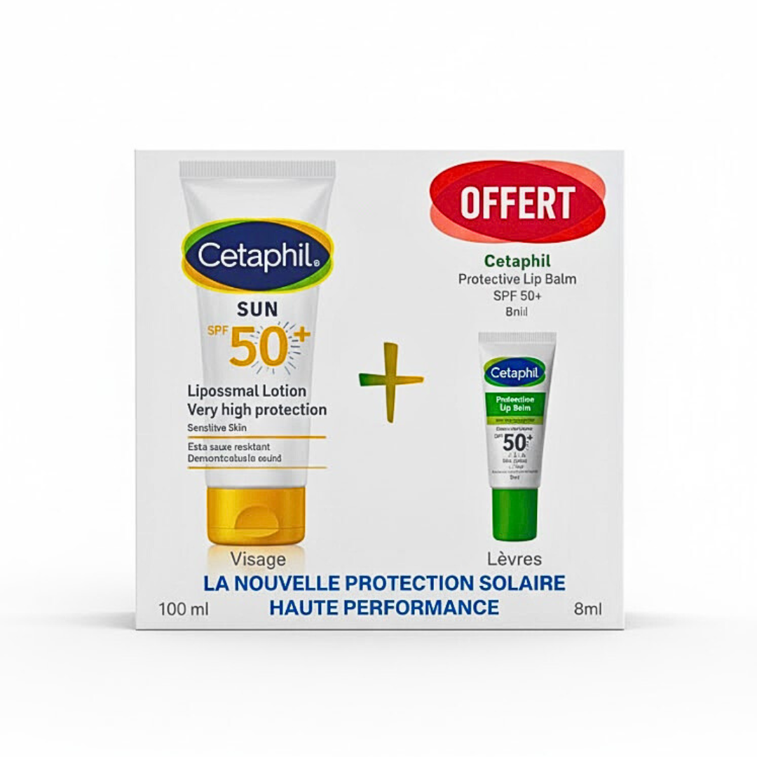 Cetaphil-Sun-Light-Gel-spf50-100mlProtective-lip-balm-Ech-Pack Cetaphil Sun Light Gel Spf50+ 100ml+Protective Lip Balm Format Voyage Pack – Image 1