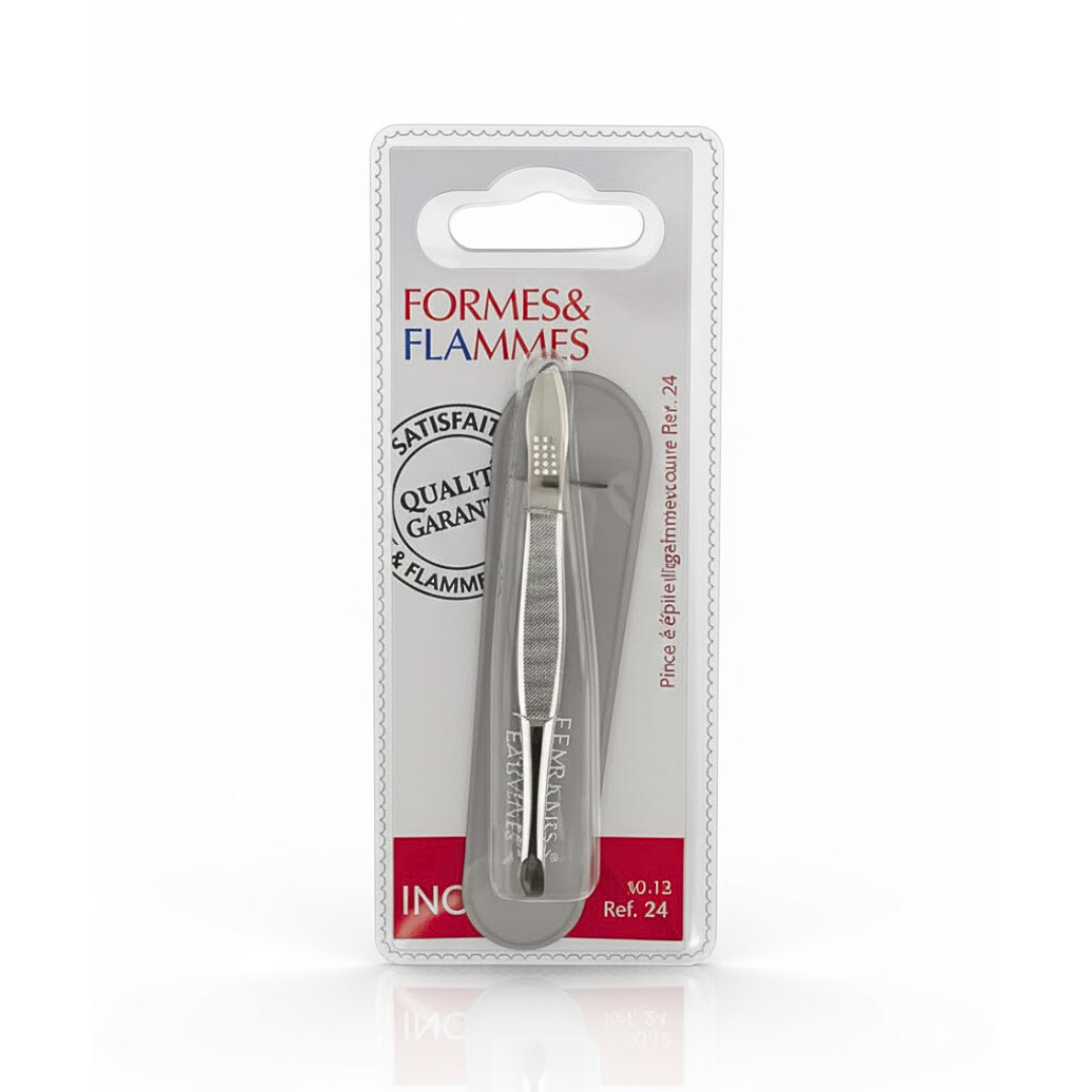 FF-Pince-a-Epiler-Acier-forge-Nikele-Longuemors-carres-9cm-Ref-18 Formes&Flammes Pince A Epiler Acier Forge Nikele Longue Mors Carres 9cm Refrence 18 – Image 1