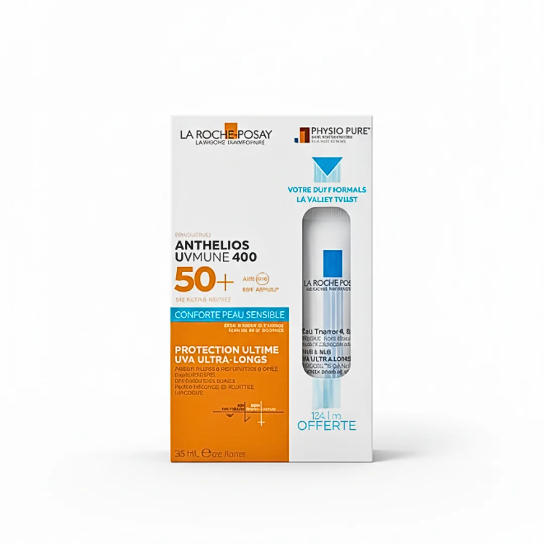Rp-Anthelios-Cr-Fondante-UVMUNE-400-50mlEau-Thermale-50ml-New-Pack la Roche Posay Anthelios Creme Fondante UVMUNE 400 50ml+Eau Thermale 50ml New Pack – Image 1