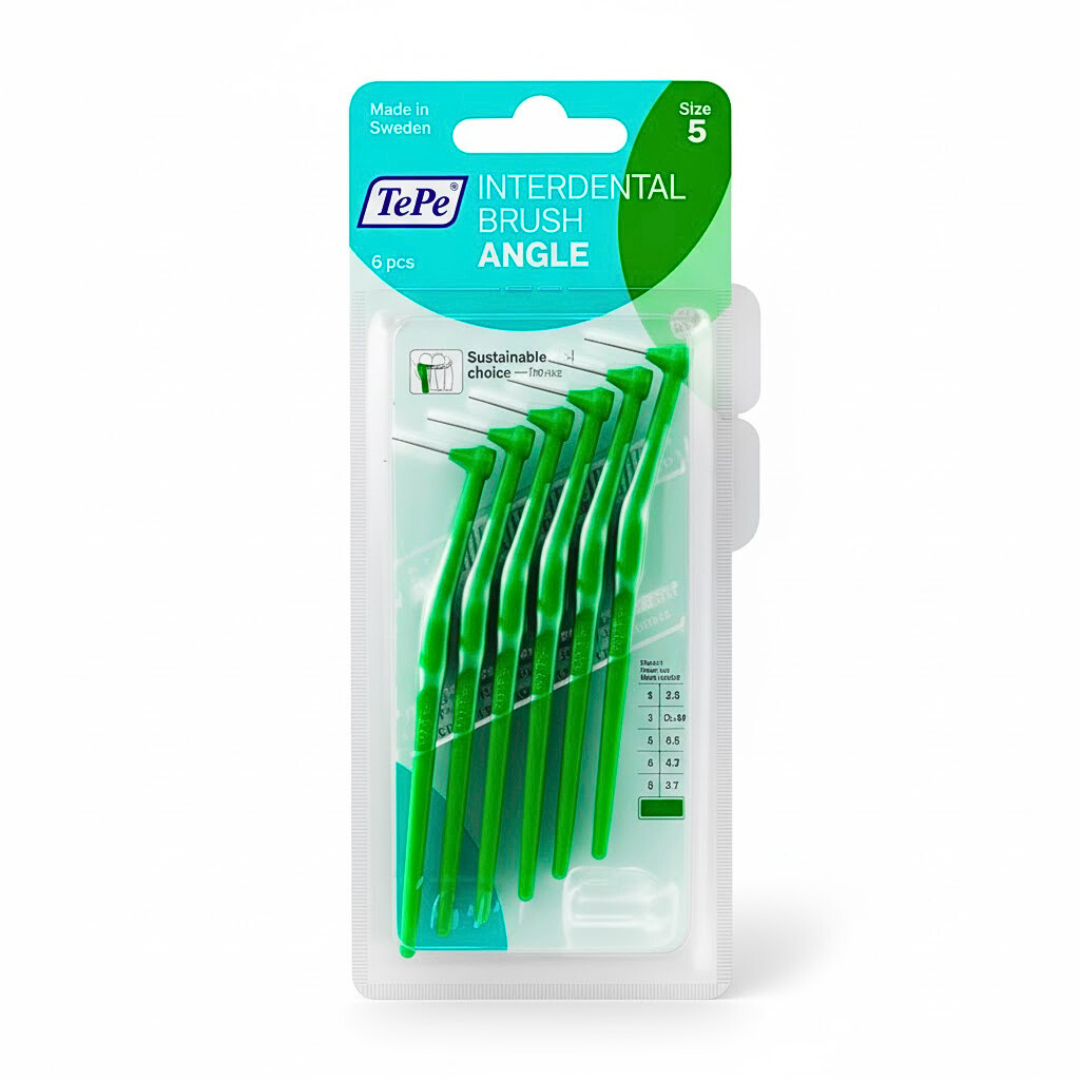 Tepe-Idb-Angle-Vert-0.8mm-Taille-5-6pcs Tepe Interdental Brush Angle Vert 0.8mm Taille 5 -6 Pieces – Image 1