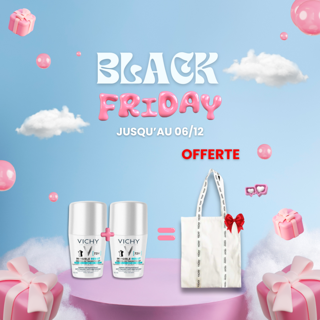 VICHY DÉODORANT DERMO-DÉTRANSPIRANT INVISIBLE PROTECT 72H ANTI-TACHES ANTI-IRRITATIONS 2 Achetés = 1 TOTE BAG OFFERT