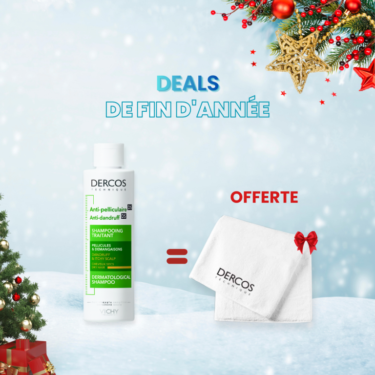 Vichy Dercos Shampoing Traitant Anti-Pelliculaire Cheveux Secs 200ml = Serviette Offerte
