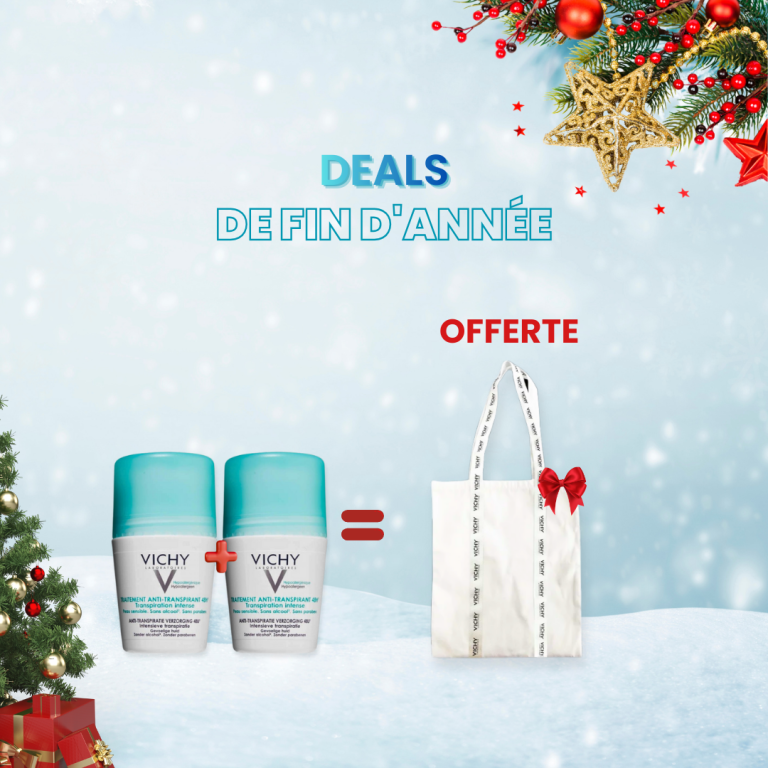 Vichy Dermo-Tolérance Déodorant 48H Anti-Traces Jaunes et Blanches Bille Peau Sensible 50ml = Tote Bag Offert