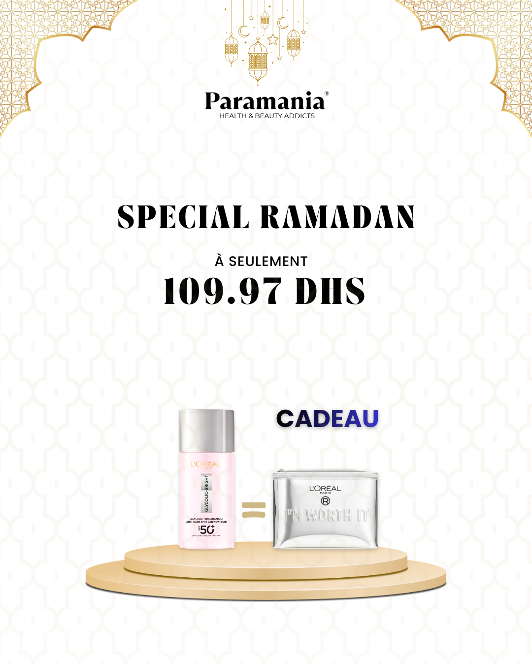 21 L’Oreal Glycolic-Bright Anti-dark Spot UV spf50+ 50ml = Trousse – Image 1