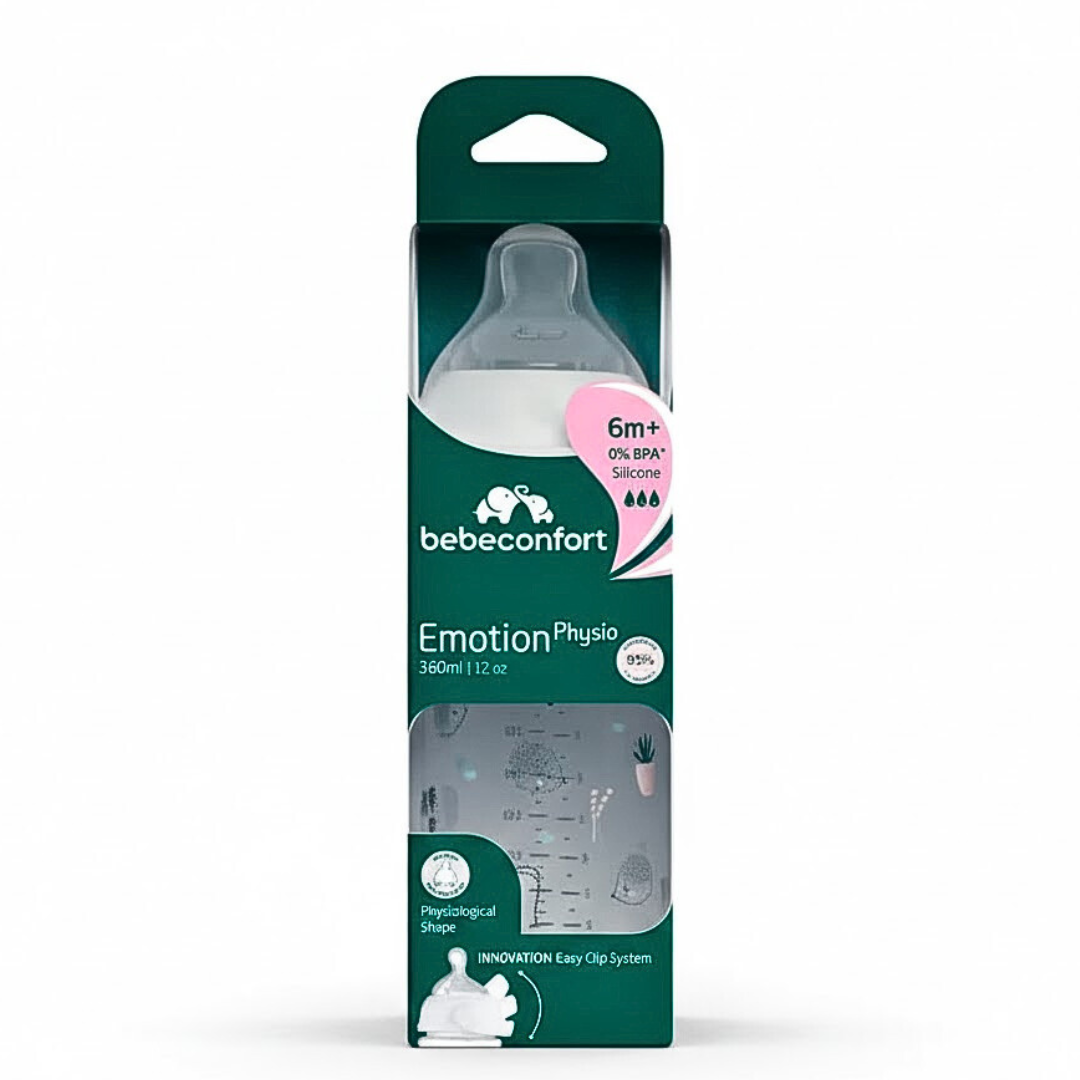 BB-Conf-Bib-Emotion-physio-PP-6m-360ml-Blanc-urban-garden Bebe Confort Biberon Emotion Physio PP +6m 360ml Blanc Urban Garden – Image 1