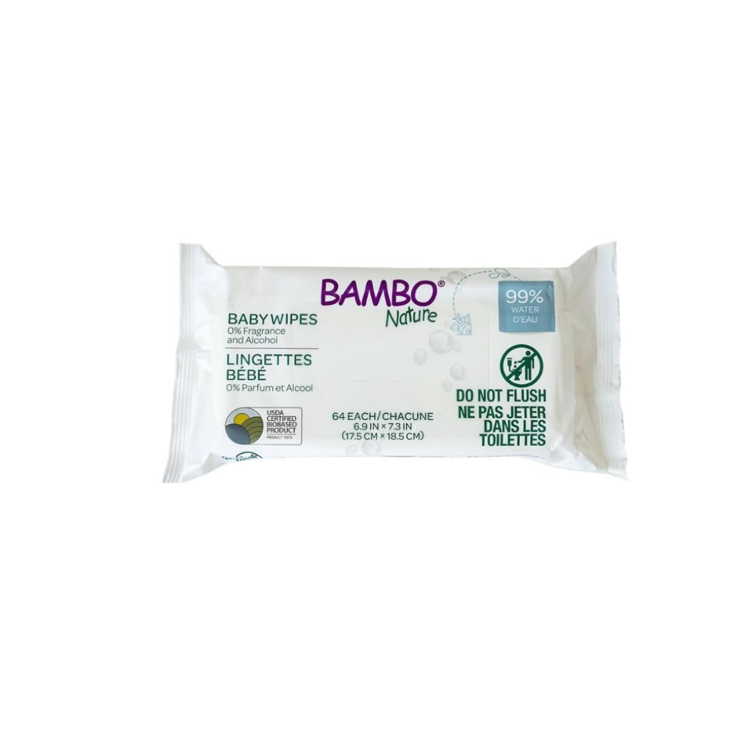 Bambo-Lingettes-Bambo-Nature-64-pieces Bambo Nature Lingettes Nature 64 Pieces – Image 1