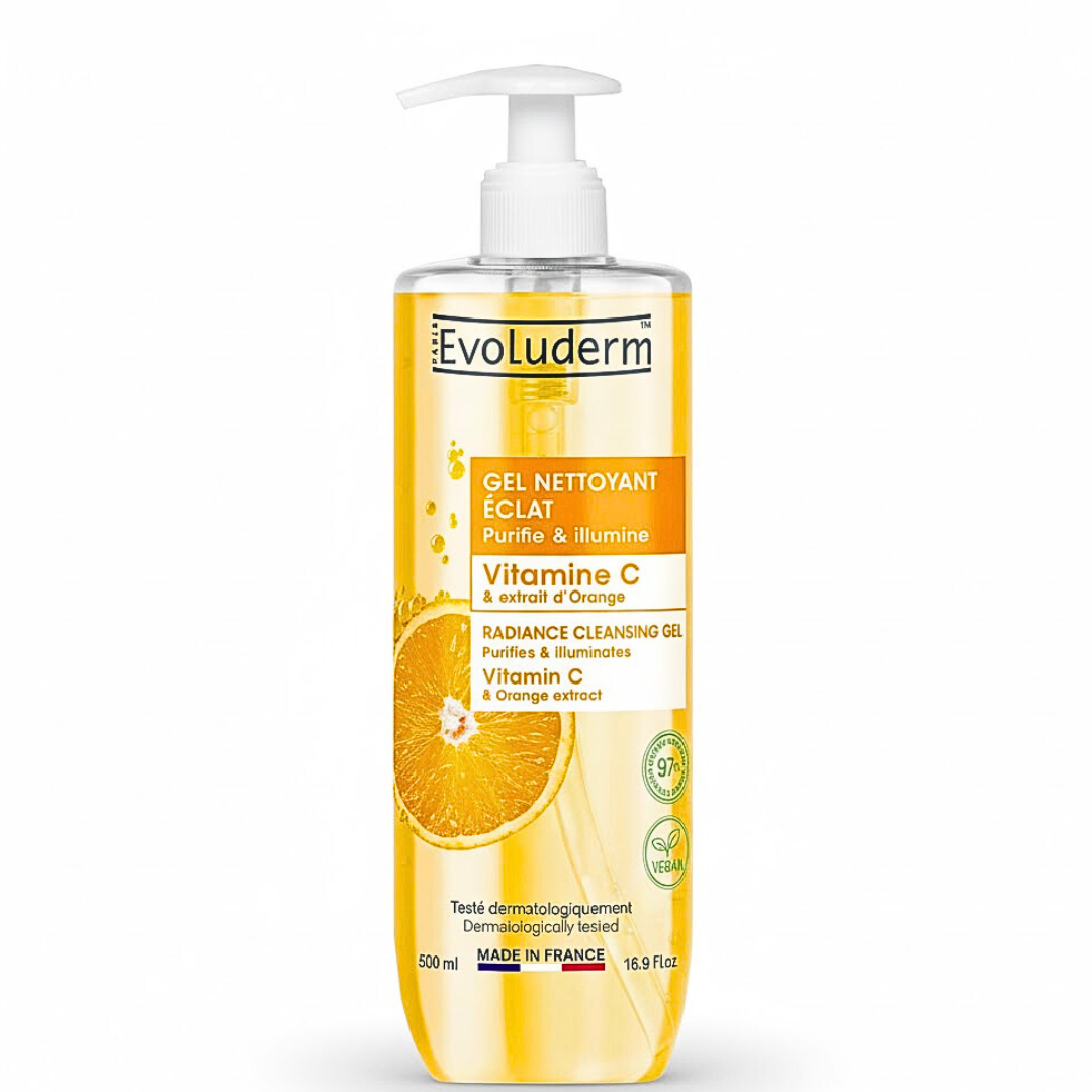Evoluderm-Gel-Nettoyant-Eclat-Vitamine-C-500ml Evoluderm Gel Nettoyant Eclat Vitamine C 500ml – Image 1