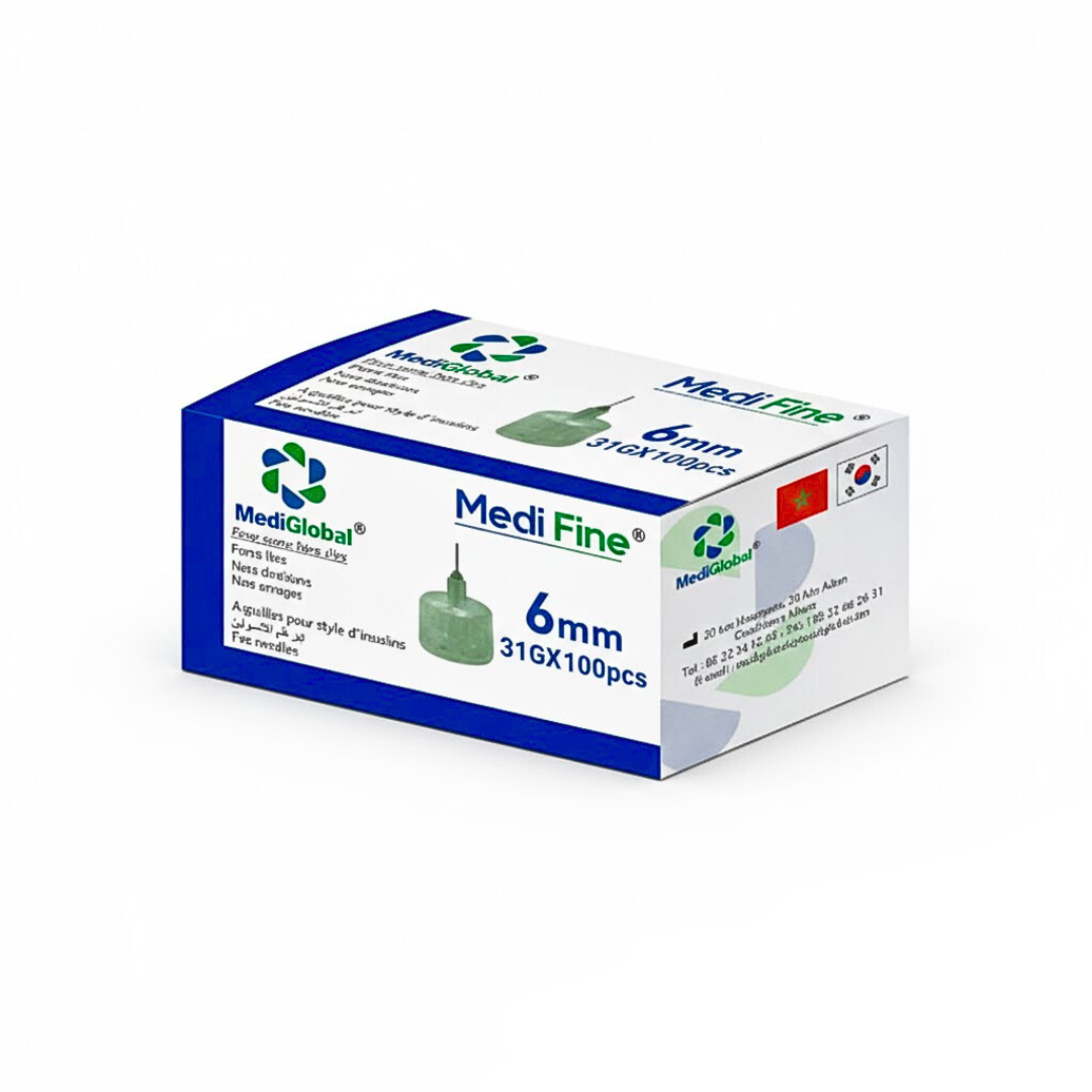 Medi-fine-aiguille-stylo-dinsuline-6mm-31g100pcs Medi Fine Aiguille Stylo D'insuline 6mm 31g*100 Pieces – Image 1