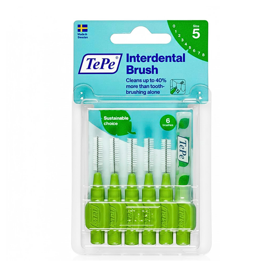 Tepe-Idb-Original-vert-Taille-0-5-6pcs Tepe Interdental Brush Original Vert Taille 0-5 -6 Pieces – Image 1