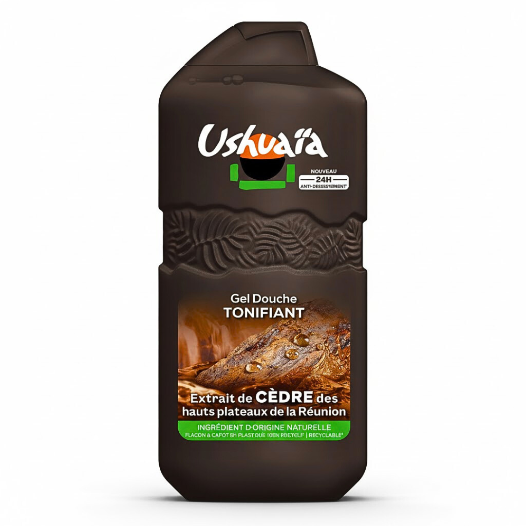 USH-Gel-Douche-Tonifiante-Cedre-280ml Ushuaia Gel Douche Tonifiante Cedre 280ml – Image 1
