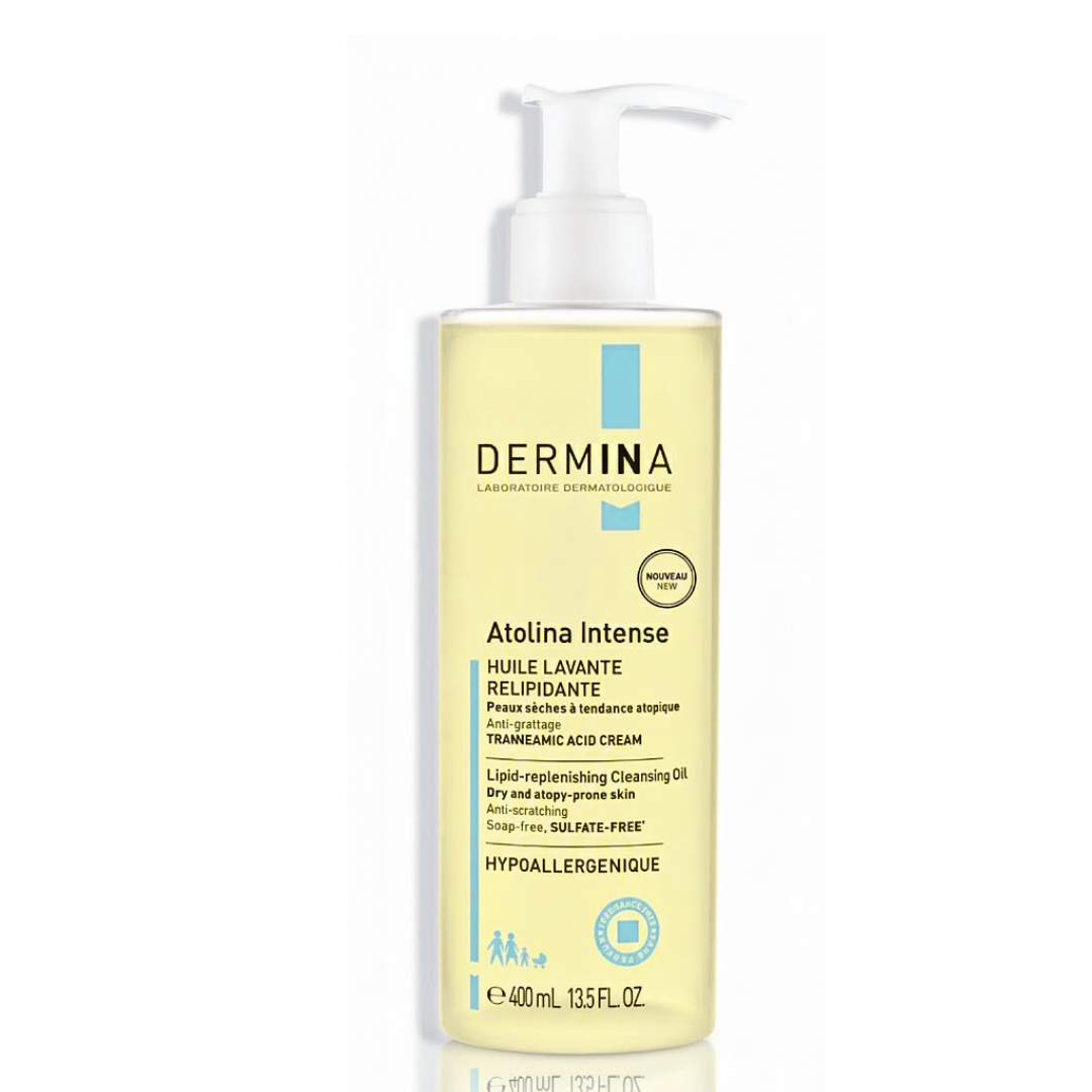Dermina-Atolina-Intense-Huil-Lavante-Relipidante-400ml Dermina Atolina Intense Huil Lavante Relipidante 400ml – Image 1