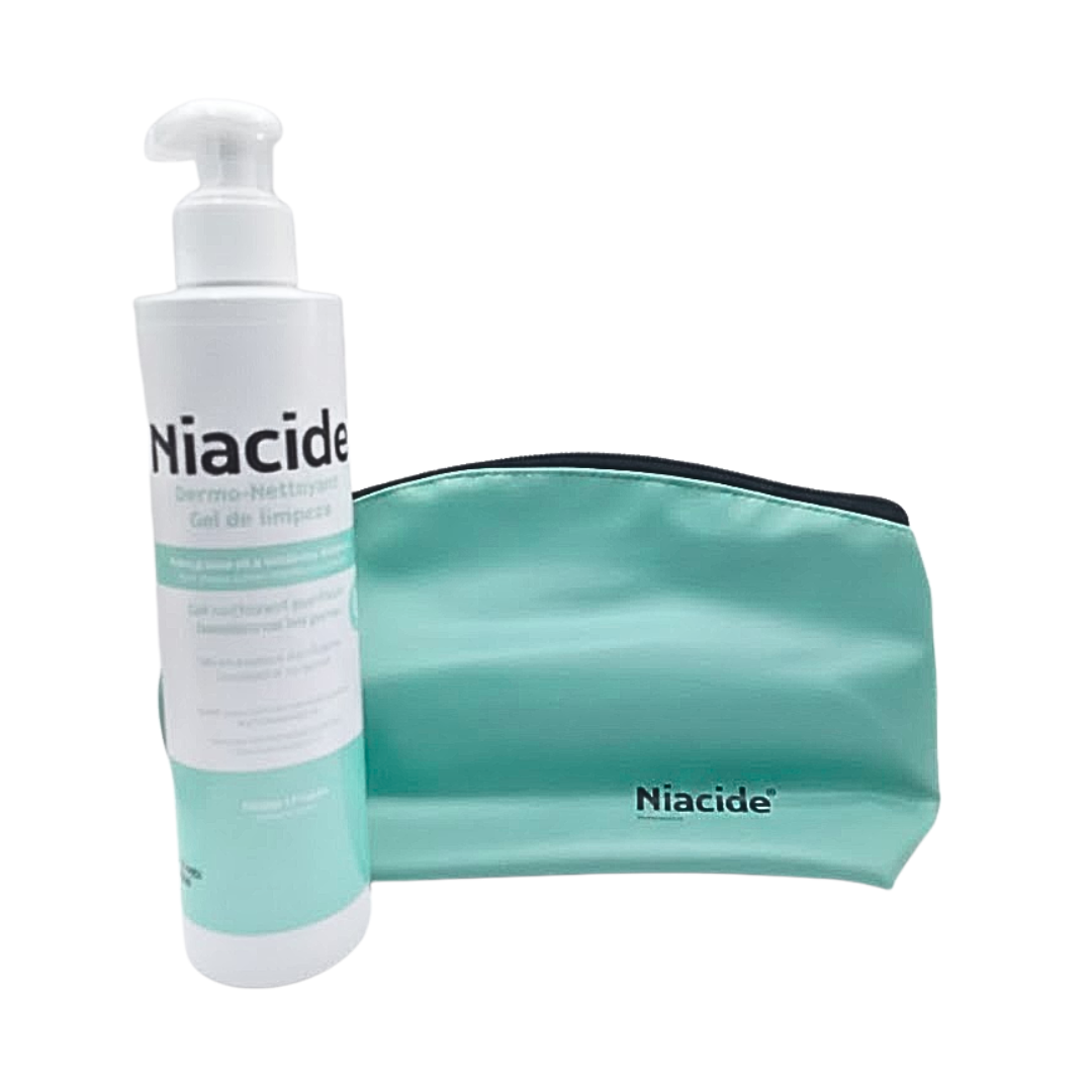 Niacide-Dermo-Nettoyant-200ml-Trousse Niacide Dermo-Nettoyant 200ml + Trousse – Image 1
