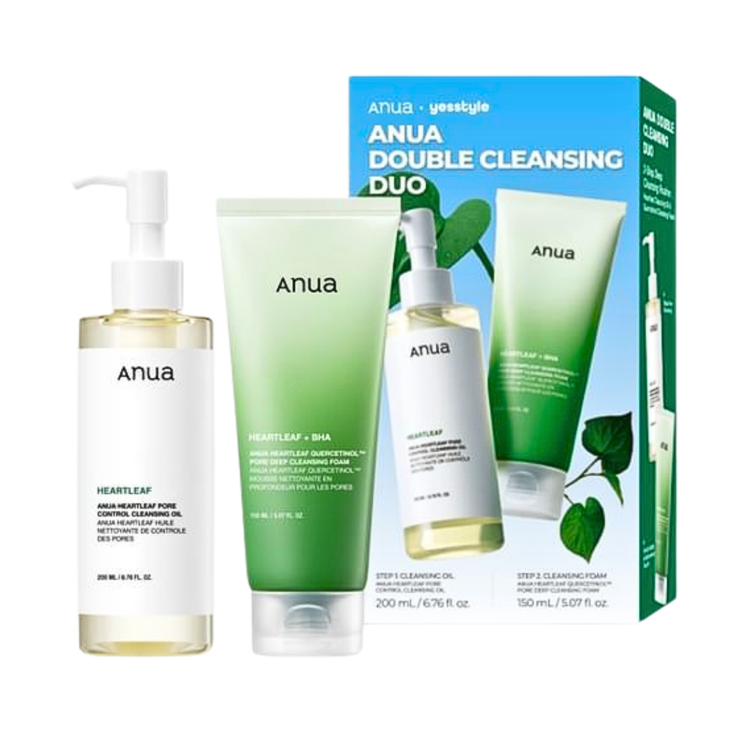 Anua-Double-Cleansing-Duo-Mousse-200mlHuile-Nettoyant-150ml-Pack Anua Double Cleansing Duo Mousse 200ml+Huile Nettoyant 150ml Pack – Image 1