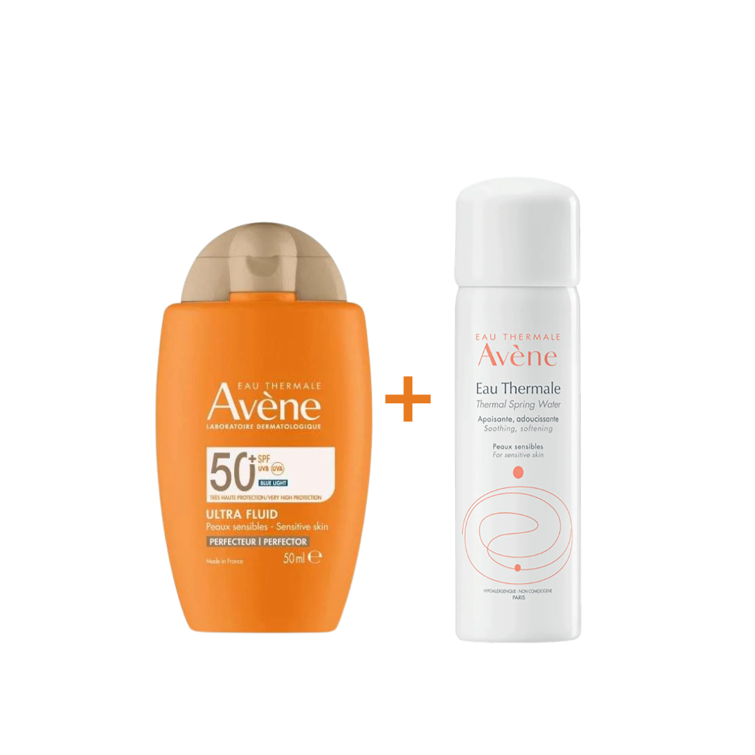 Av-Ecran-Ultra-Fluide-Perfecteur-spf50-50mlEau-Thermal-50ml-pack EAU THERMALE AVÈNE Ultra Fluide Perfecteur spf50+ 50ml = Eau Thermal 50ml Offerte – Image 1