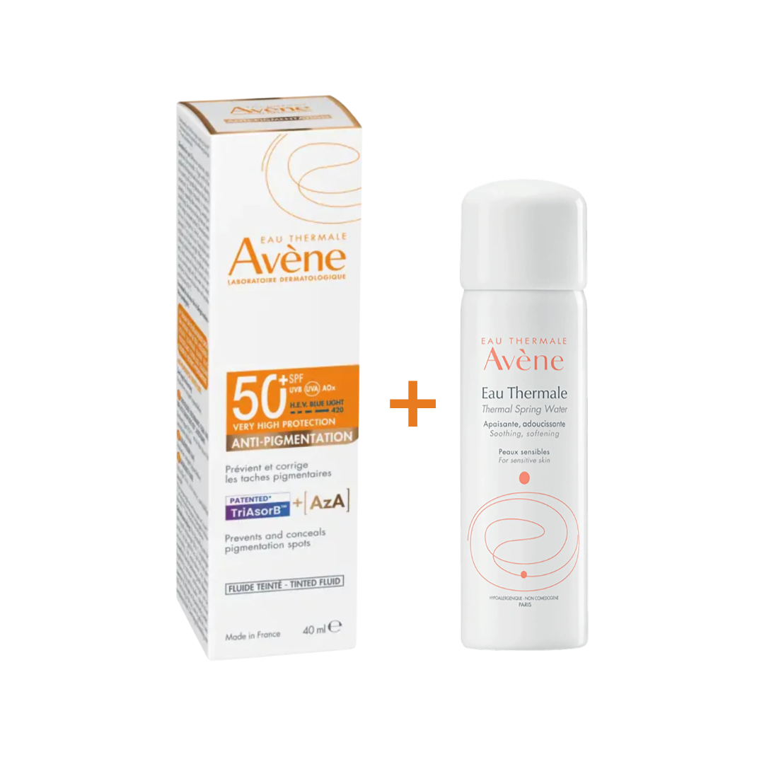 Av-Solaire-Anti-Pigmentation-Spf50-40mlEau-Thermale-pack EAU THERMALE AVÈNE Solaire Anti-Pigmentation Spf50+ 40ml = Eau Thermale Offerte – Image 1