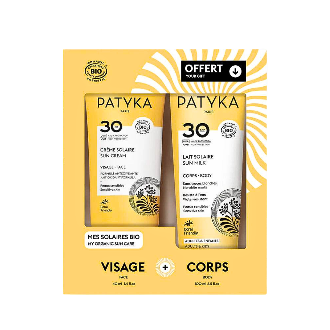 Patyka-Coffret-Creme-Solaire-Visage-Spf30Lait-Solaire-Corps-Spf30 Patyka Creme Solaire Visage Spf30+Lait Solaire Corps Spf30 Coffret – Image 1