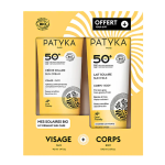 Patyka Creme Solaire Visage Spf50+Lait Solaire Corps Spf50 Coffret