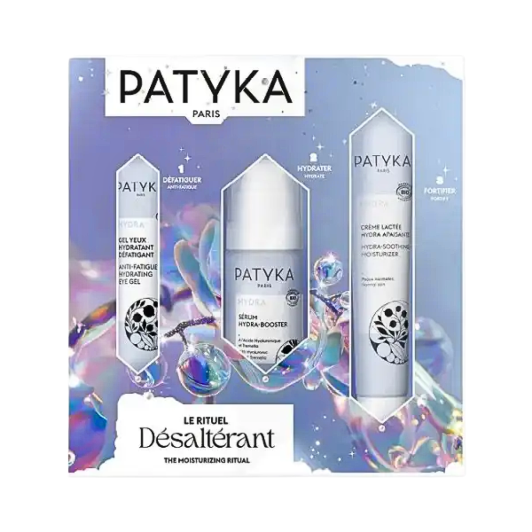 Patyka-Le-Rituel-Desalterant-Gel-YeuxSerum-Hydra-BoosterCr-Lactee Patyka Le Rituel Desalterant Gel Yeux+Serum Hydra Booster+Creme Lactee Coffret – Image 1
